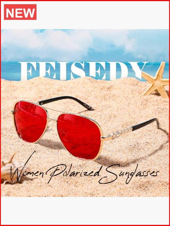 Retro Polarized Aviator Sunglasses for Women Vintage Trendy Shades